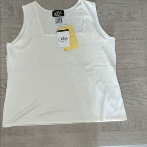 Bob Mackie Square Neck Sleeveless Blouse NWT